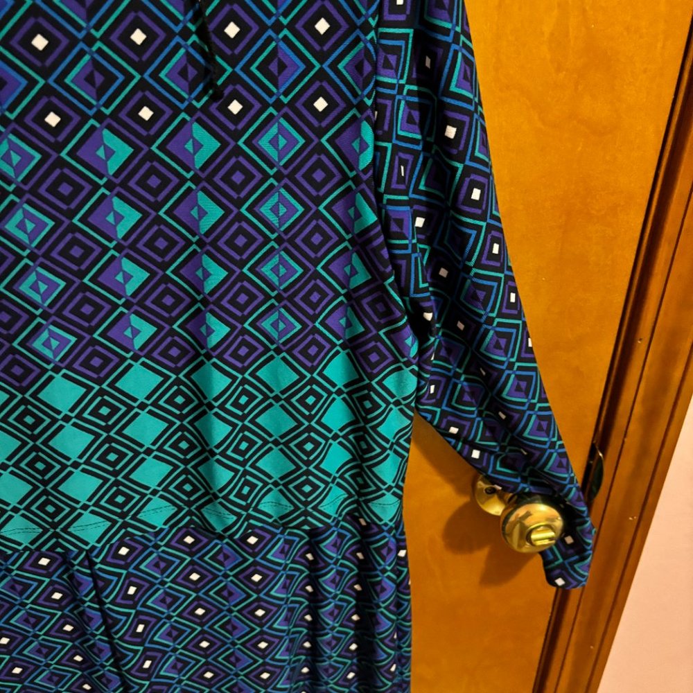 Ronnie Nichole Vibrant Diamond Green Purple Black Dress  Size‎ 14 - Picture 13 of 15